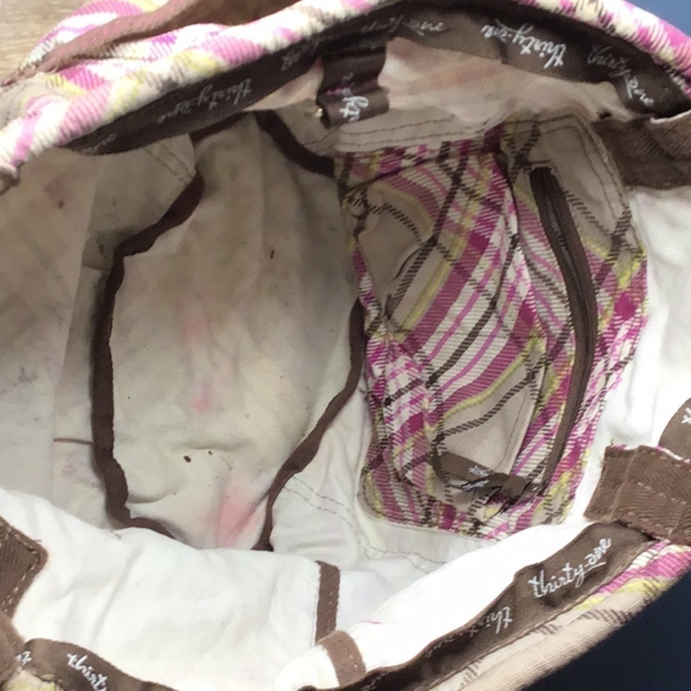 thirty-one Pink and Tan Plaid Tote Bag  (0178) - Picture 4 of 4